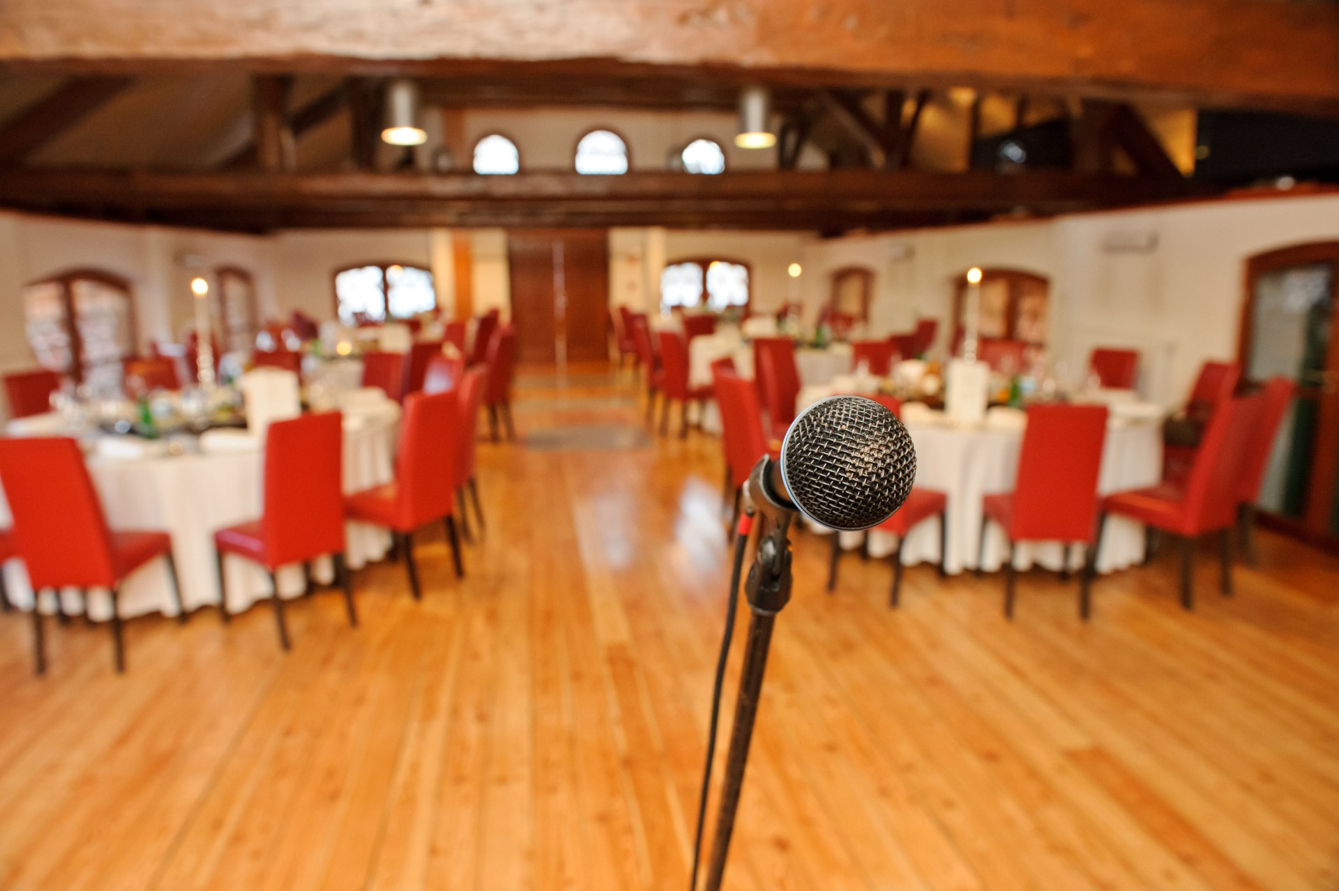 Microphone at banquet
